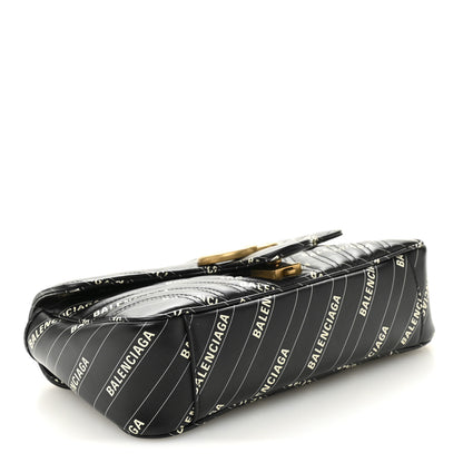 Gucci X BALENCIAGA Calfskin Matelasse Logo Print Small GG Marmont Shoulder Bag Black 4 of 10