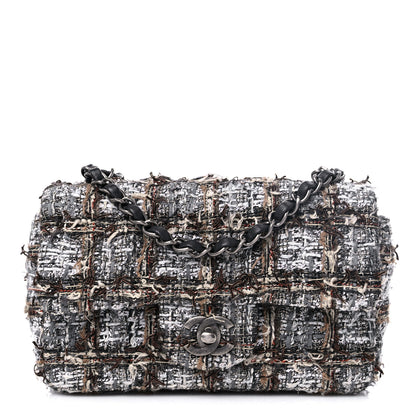 Chanel Tweed Quilted Mini Rectangular Flap Brown Black Multicolor 1 of 12
