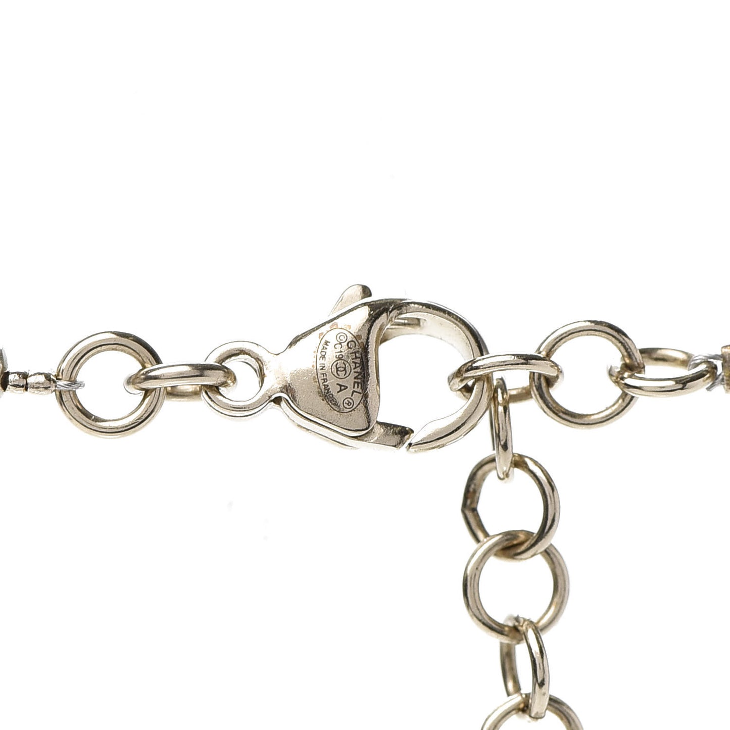 Pearl Crystal CC Short Necklace Gold