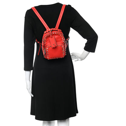 Valentino Garavani Vitello Mini Rockstud Backpack Deep Orange 3 of 11