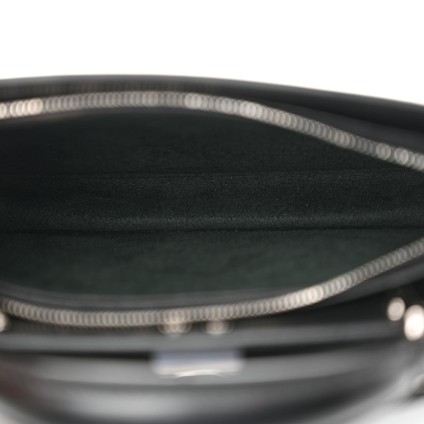 Calfskin Striped Texture FF Peekaboo I See U X Cross Satchel Black