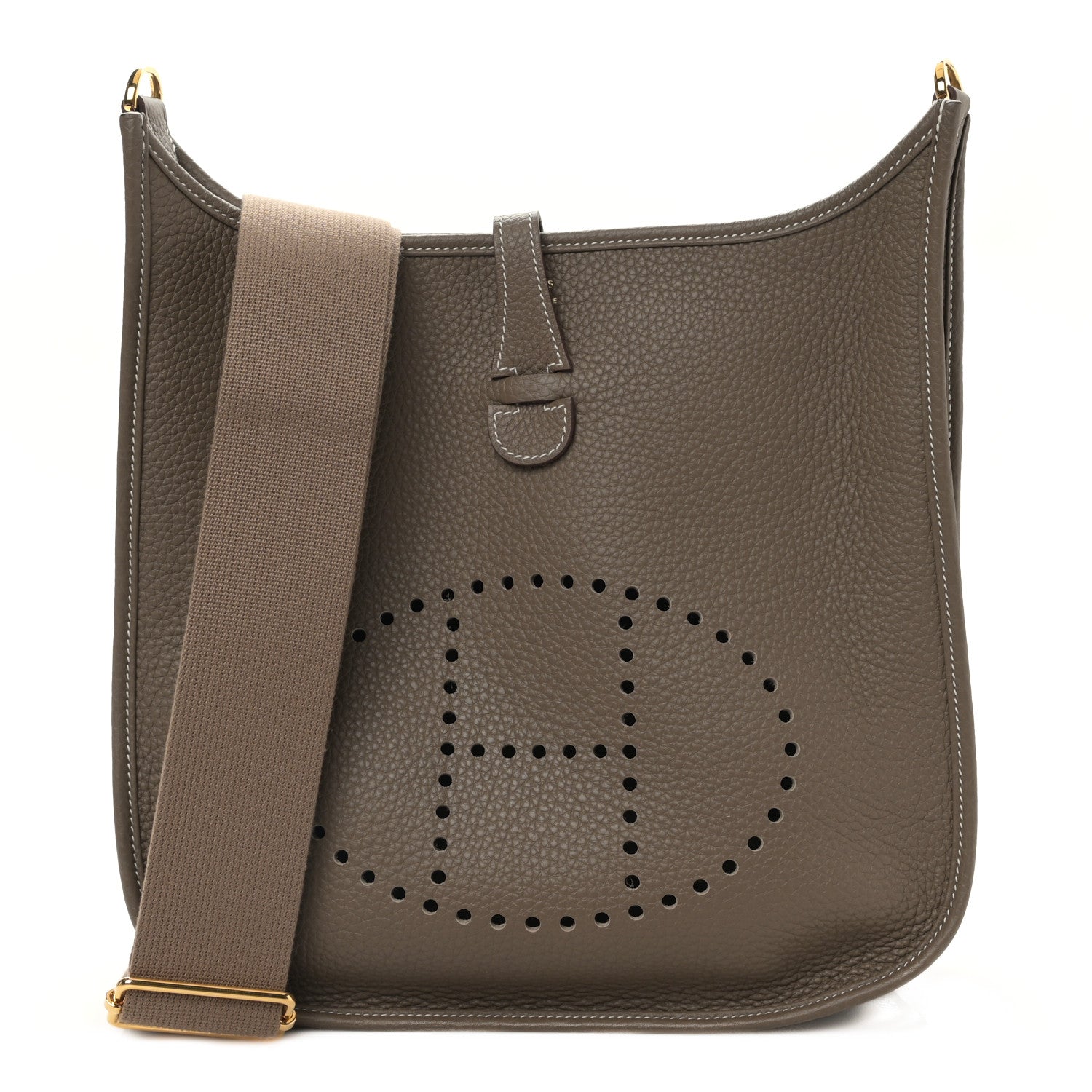 Hermes Taurillon Clemence Evelyne III PM Etoupe 1 of 8