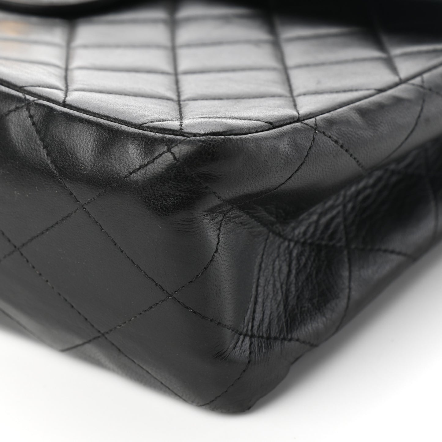 Lambskin Quilted Jumbo Single Flap Black
