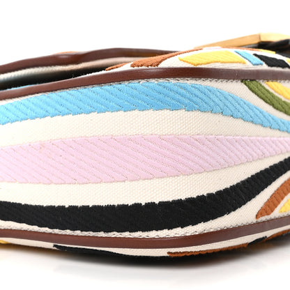Fendi X SARA COLEMAN Canvas Vitello King Seta FF Fish Eye Embroidered Baguette Grezzo Multicolor Ghianda 8 of 9