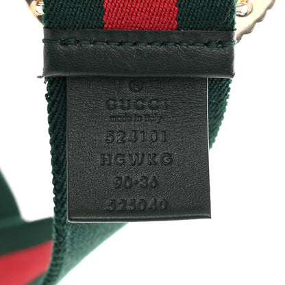 Gucci Canvas Torchon Double G Web Belt 85/34 Verde 3 of 4