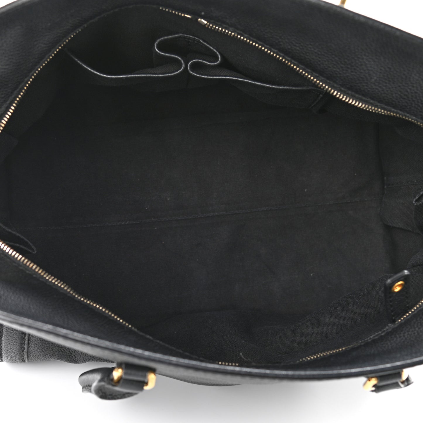 Pebbled Calfskin Large Skull Padlock Zip Around Tote Black