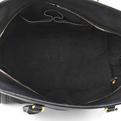Alexander McQueen Pebbled Calfskin Large Skull Padlock Zip Around Tote Black 5 of 15