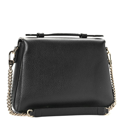 Gucci Dollar Calfskin Interlocking G Top Handle Shoulder Bag Black 3 of 9