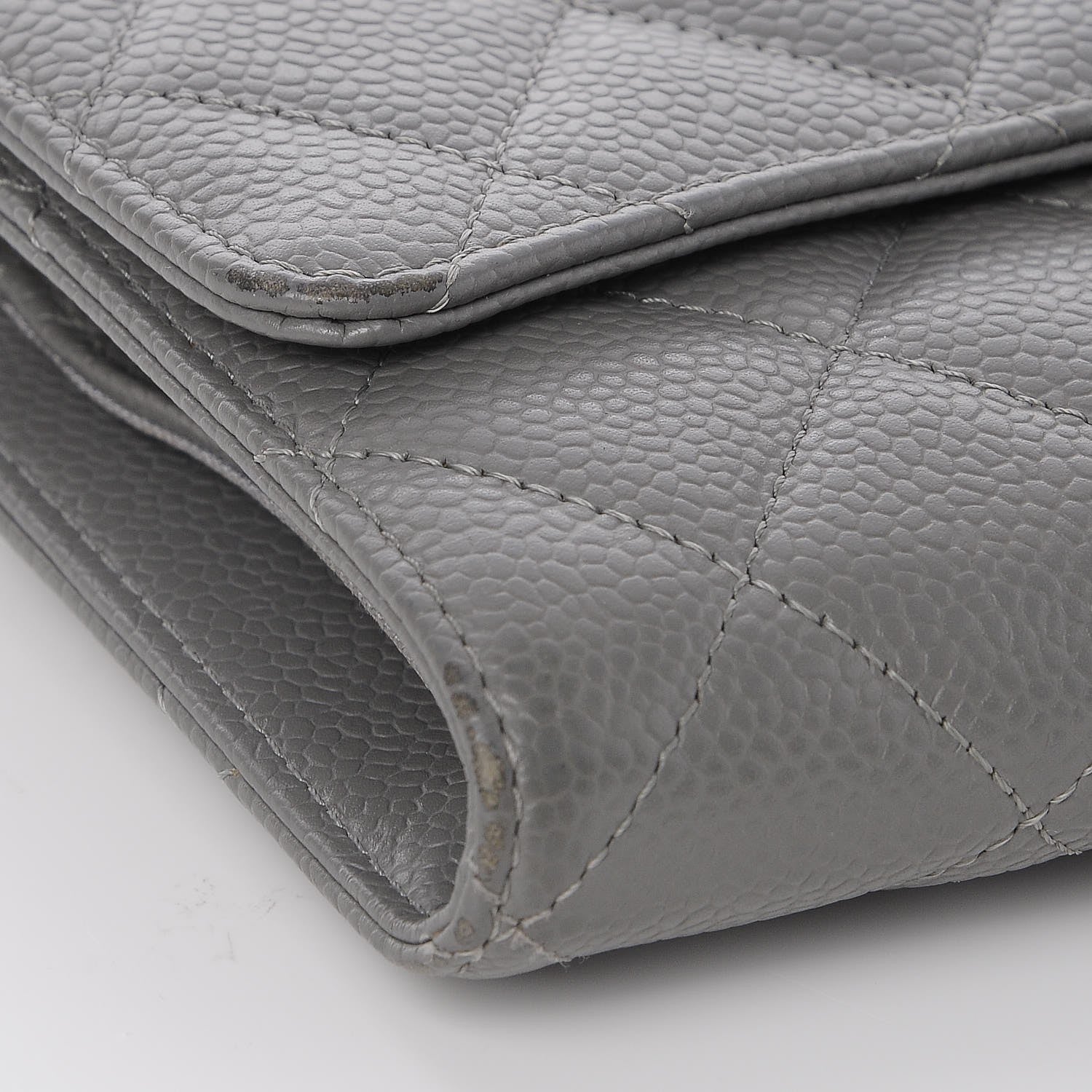 Chanel Caviar Quilted Large Flap Wallet Grey 9 of 11