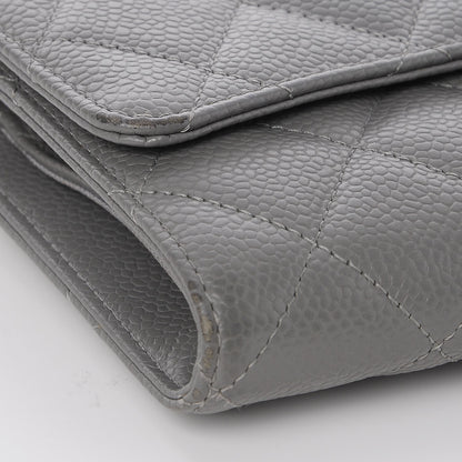 Chanel Caviar Quilted Large Flap Wallet Grey 9 of 11