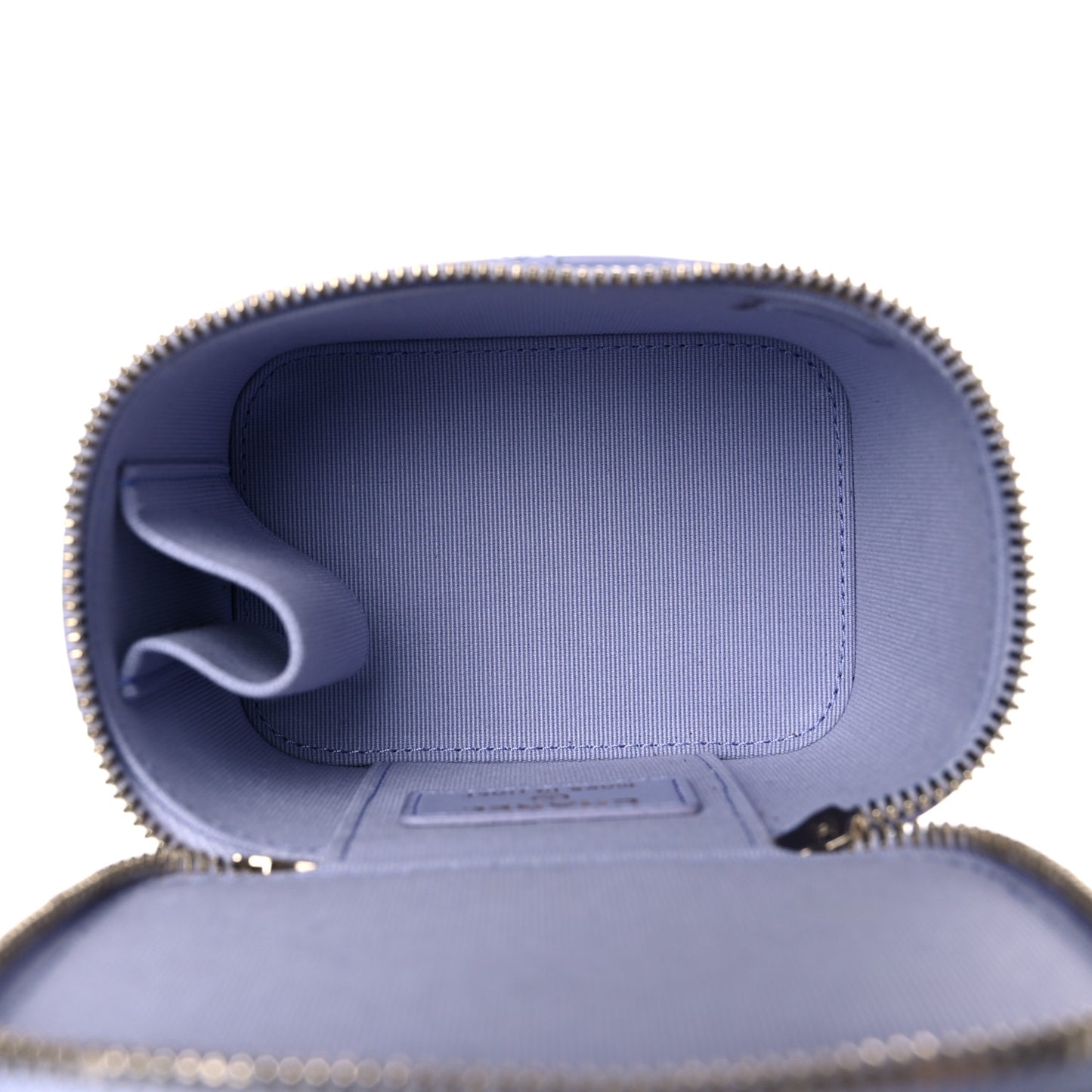 Lambskin Quilted Top Handle Mini Vanity Case With Chain Light Purple