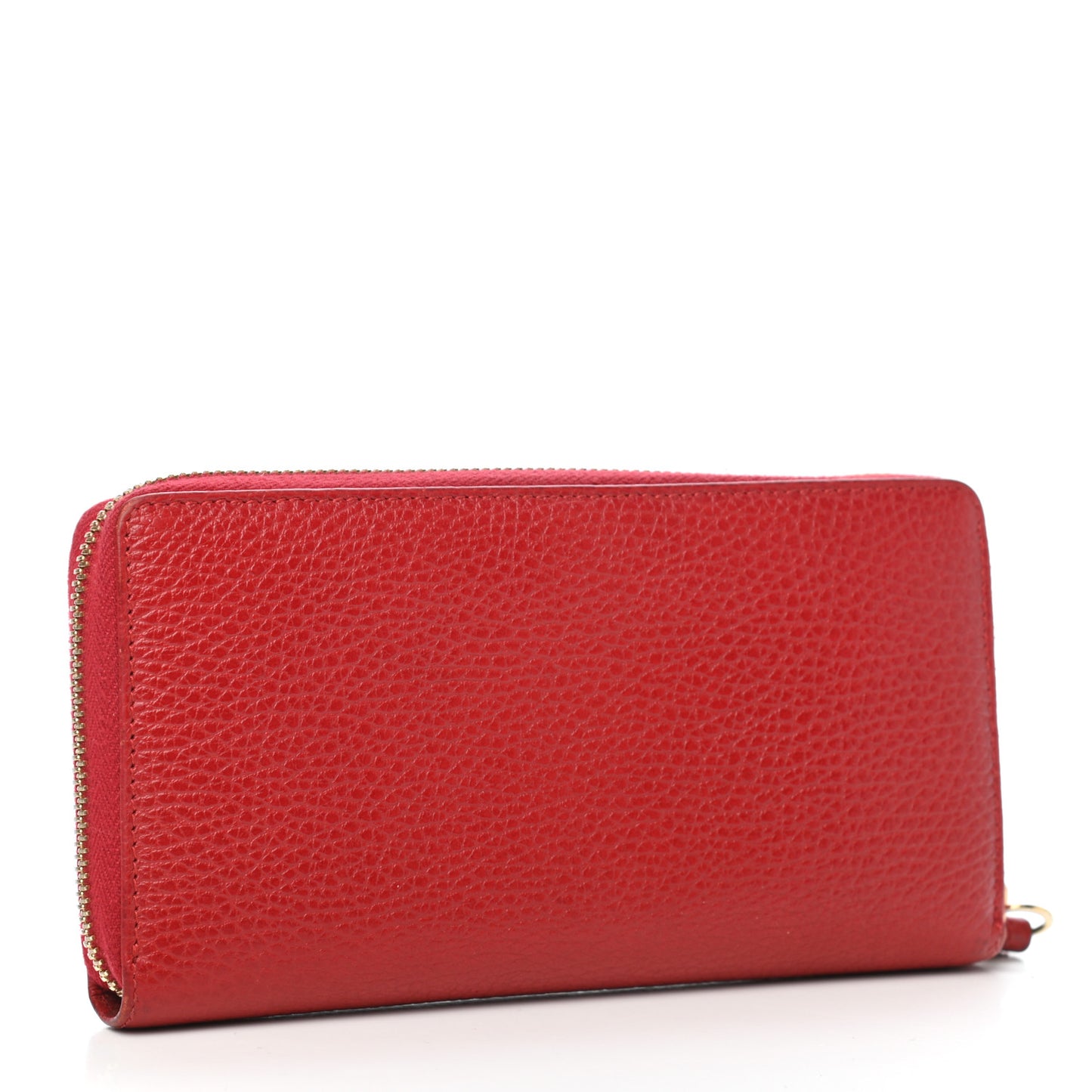 Dollar Calfskin GG Marmont Zip Around Wallet Hibiscus Red