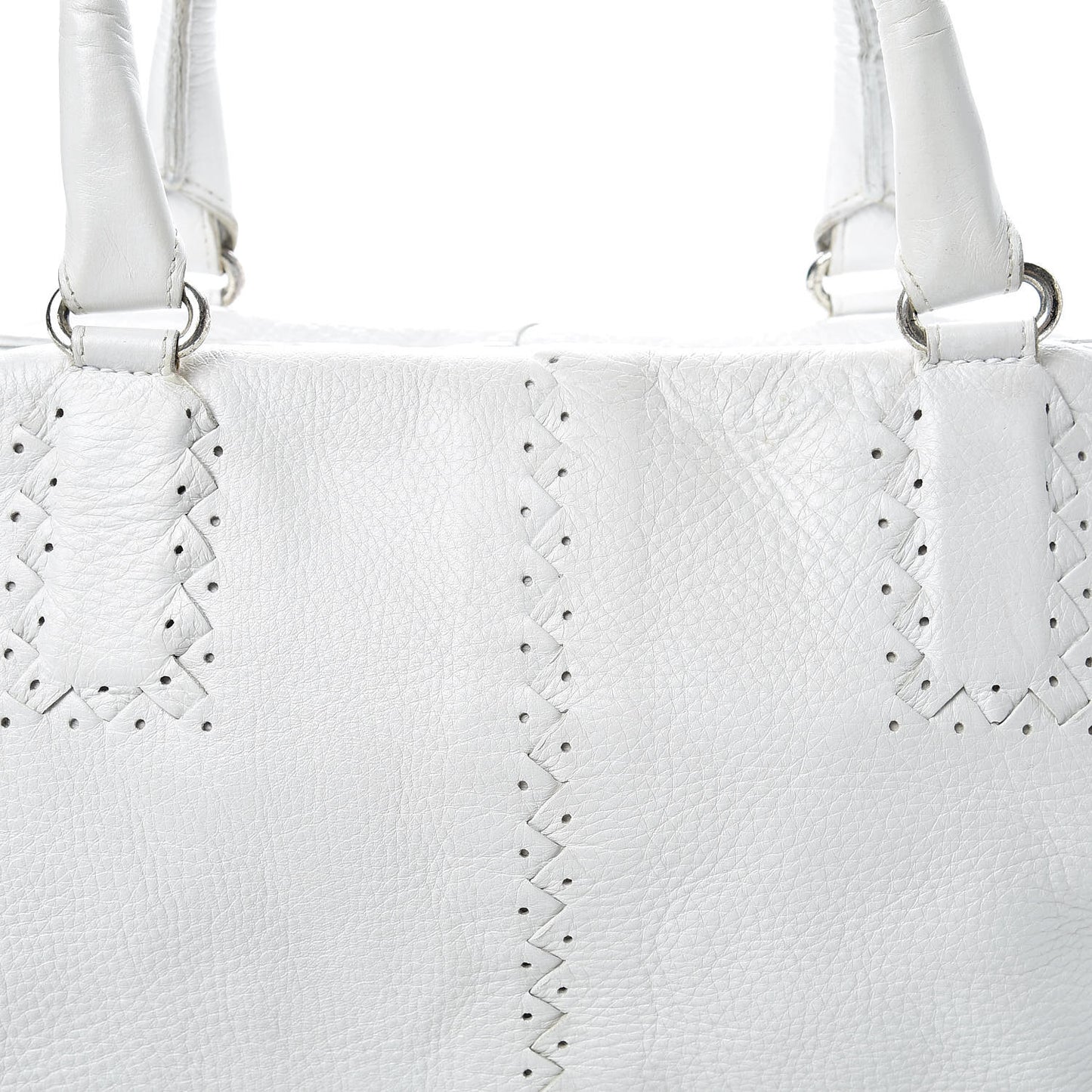Cervo Deerskin Intrecciato Satchel White
