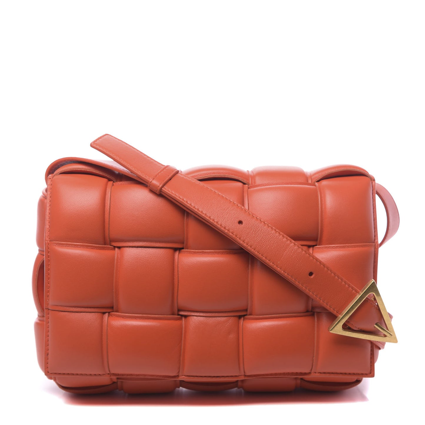 Nappa Maxi Intrecciato Padded Cassette Crossbody Orange