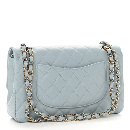 Chanel Caviar Quilted Medium Double Flap Light Blue 3 of 11