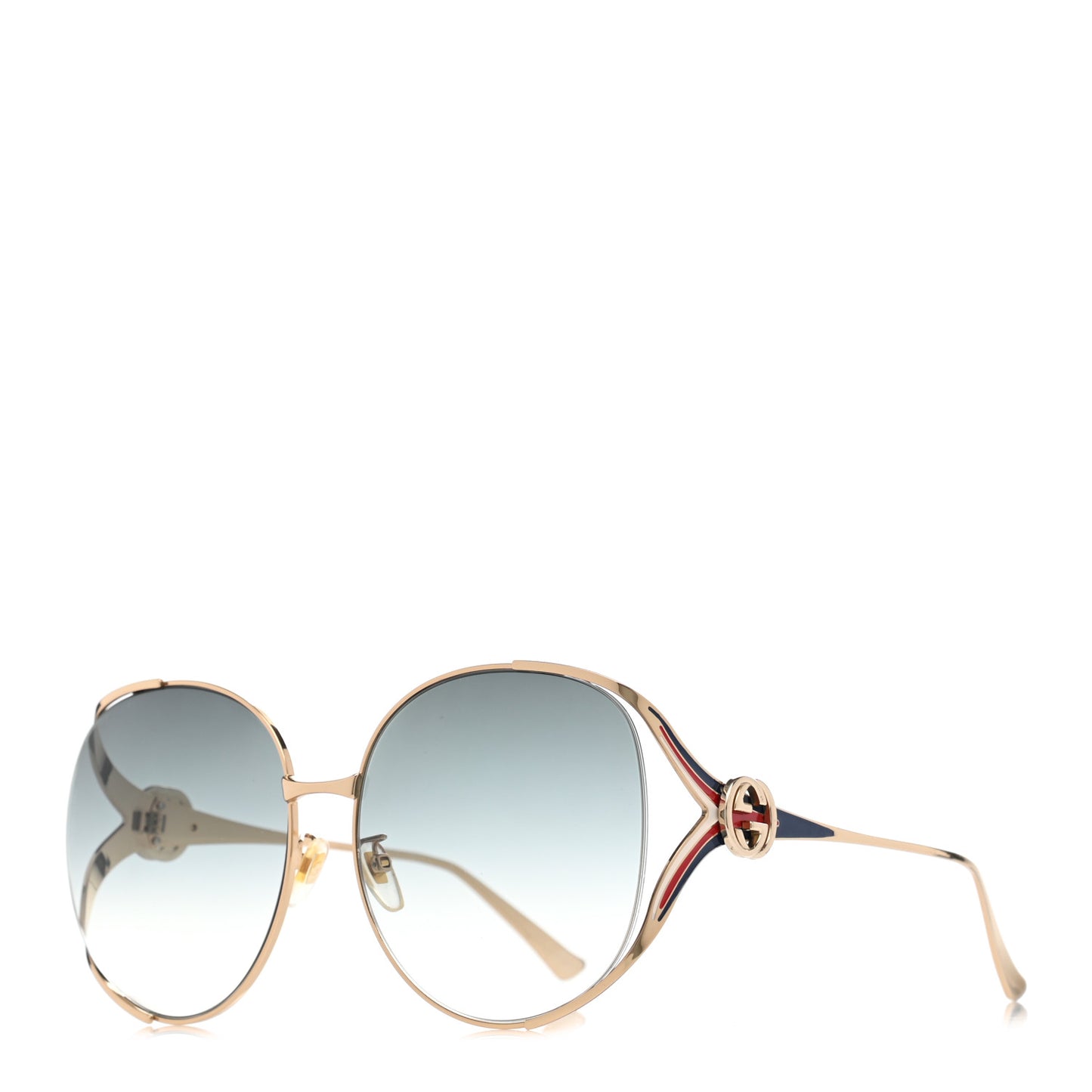 Metal Oversized Round Frame GG0225S Sunglasses Gold