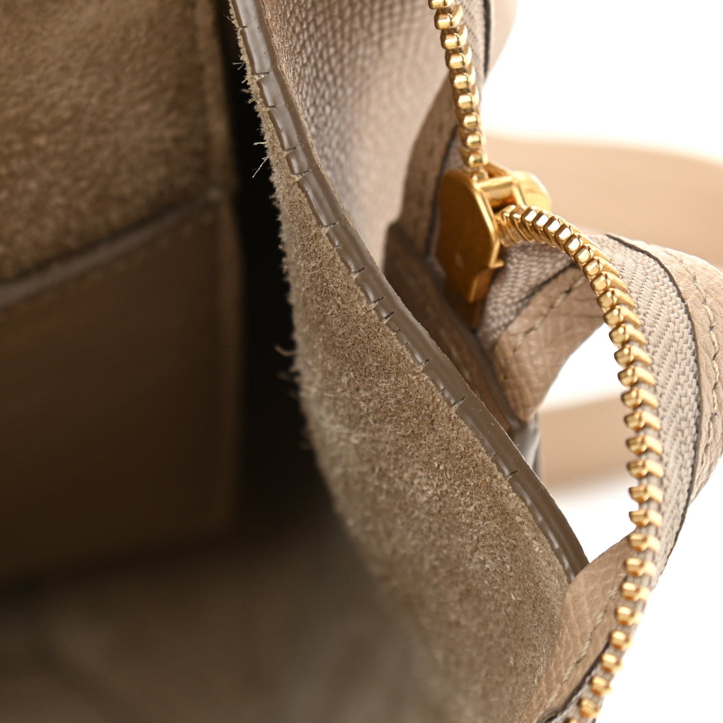 Grained Calfskin Micro Belt Bag Light Taupe