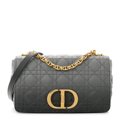 Christian Dior Lambskin Cannage Medium Caro Bag Grey Stone 1 of 9
