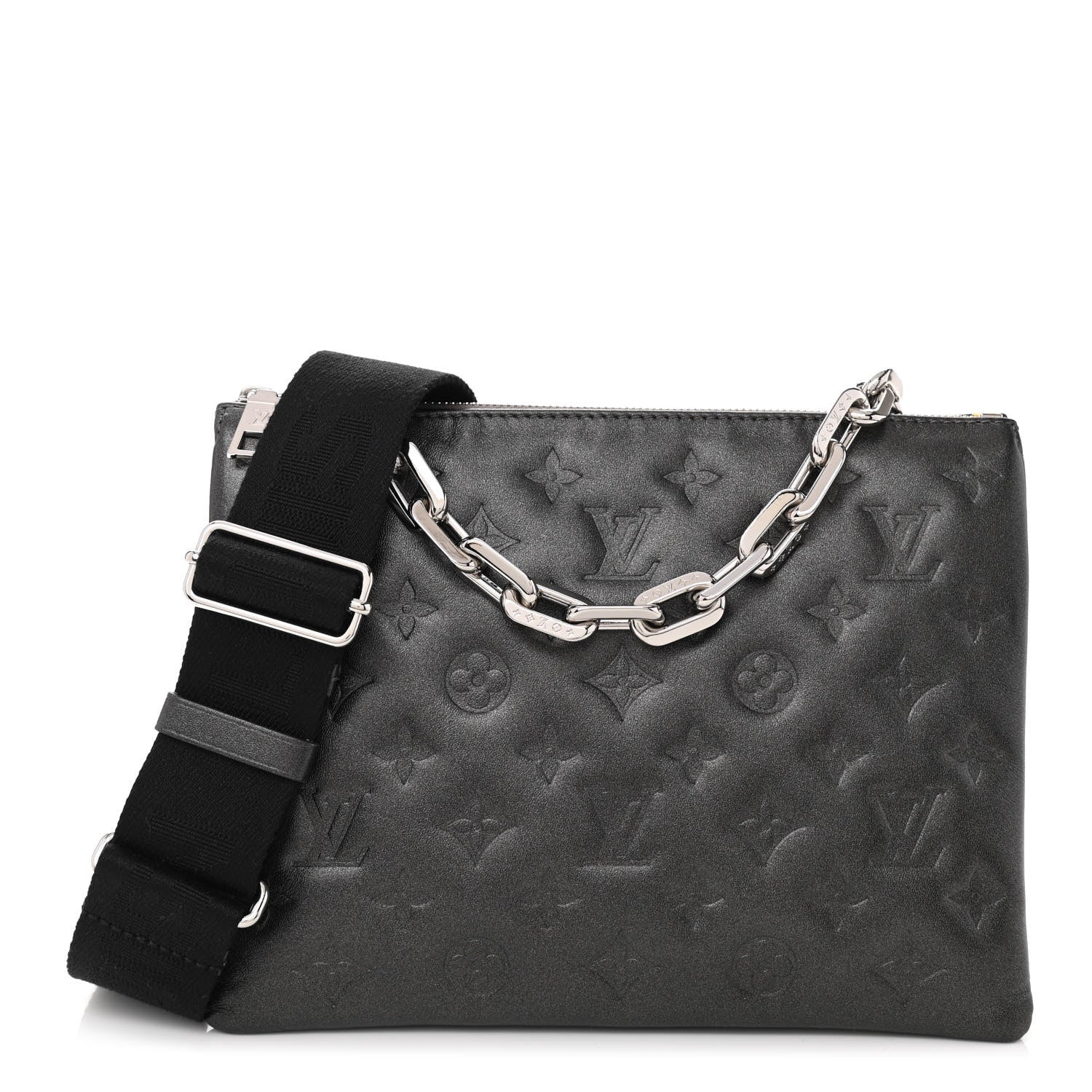 Louis Vuitton Lambskin Embossed Monogram Coussin PM Anthracite 1 of 7