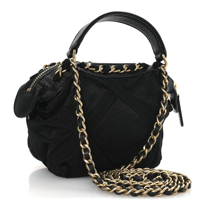Chanel Nylon Grosgrain Quilted Lifestyle Clutch With Chain Black 3 of 11
