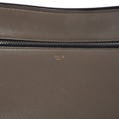 Celine Drummed Calfskin Medium Edge Shoulder Bag Grey 6 of 10