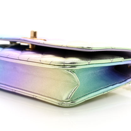 Chanel Iridescent Lambskin Quilted Glitter CC Roller Skate Wallet On Chain WOC Multicolor 10 of 11