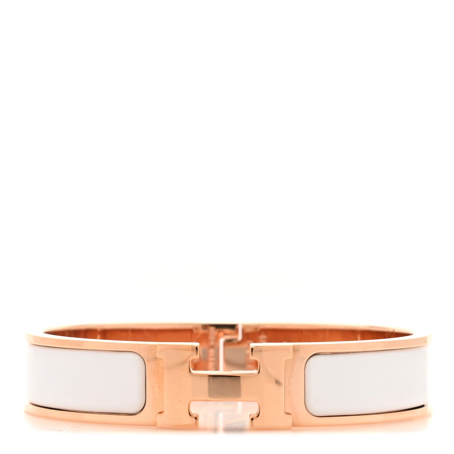 Hermes Enamel Narrow Clic Clac H Bracelet PM White 1 of 6