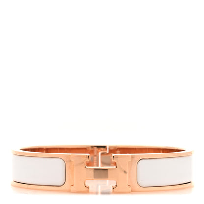 Hermes Enamel Narrow Clic Clac H Bracelet PM White 1 of 6
