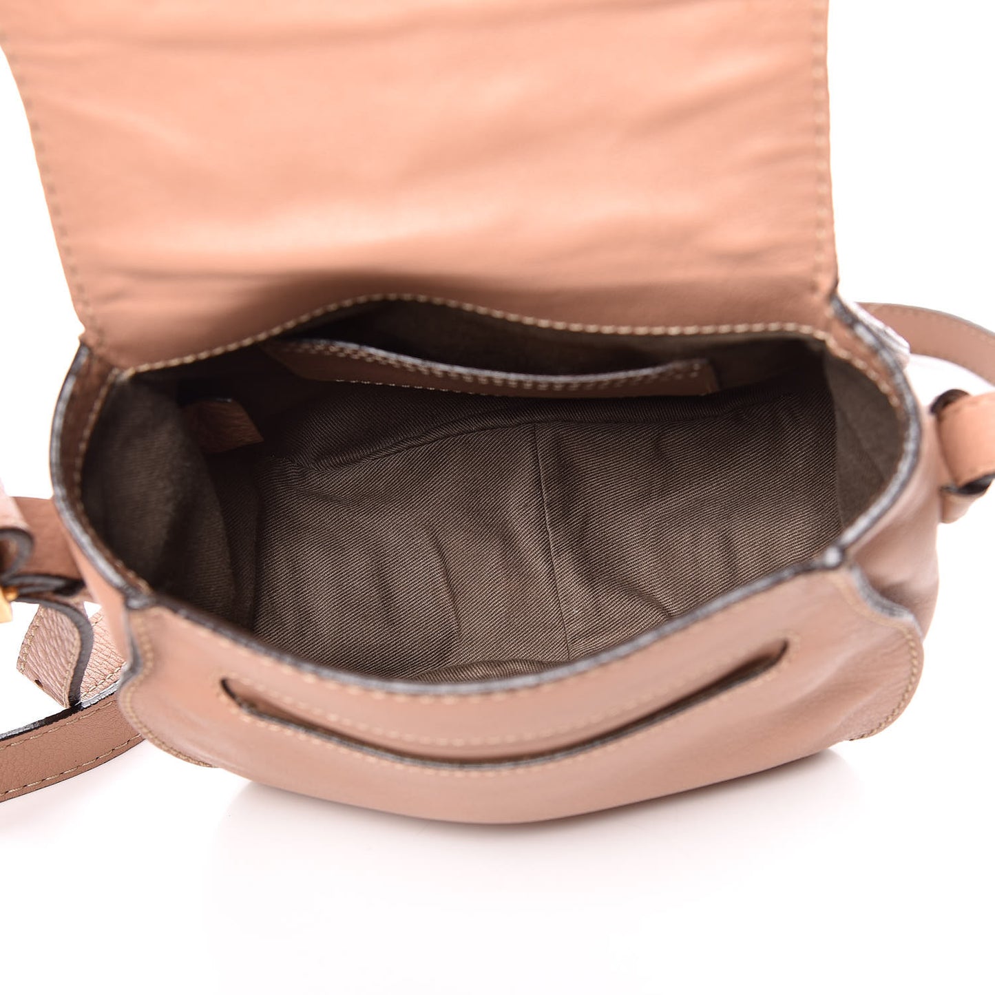 Calfskin Mini Marcie Round Crossbody Bag Nude