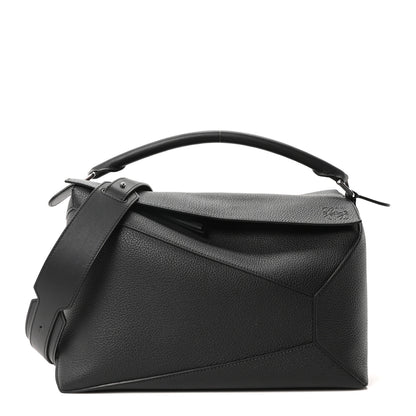 Loewe Grained Calfskin Large Puzzle Edge Bag Black 1 of 9