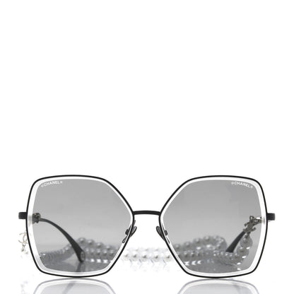 Chanel Metal Butterfly Removable Pearl Chain Sunglasses 4262 Black 2 of 10