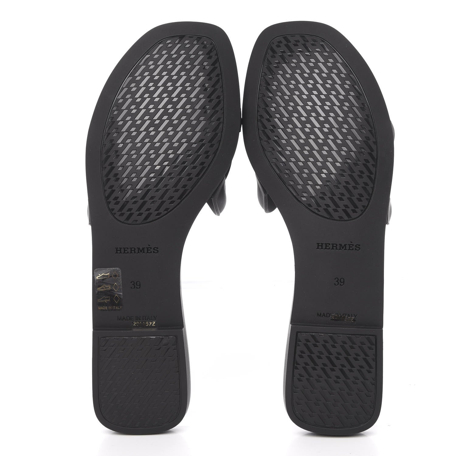 Hermes Rubber Aloha Sandals 39 Black 5 of 8