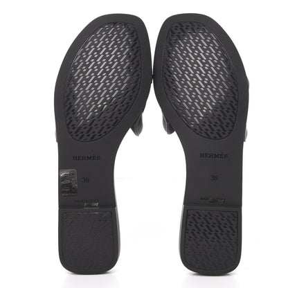 Hermes Rubber Aloha Sandals 39 Black 5 of 8
