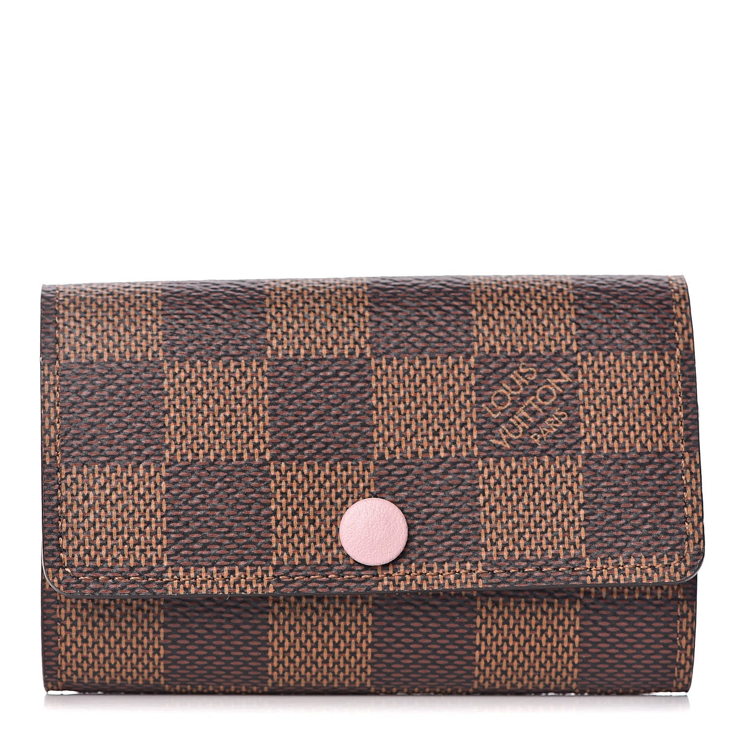Damier Ebene Multicles 6 Key Holder Rose Ballerine