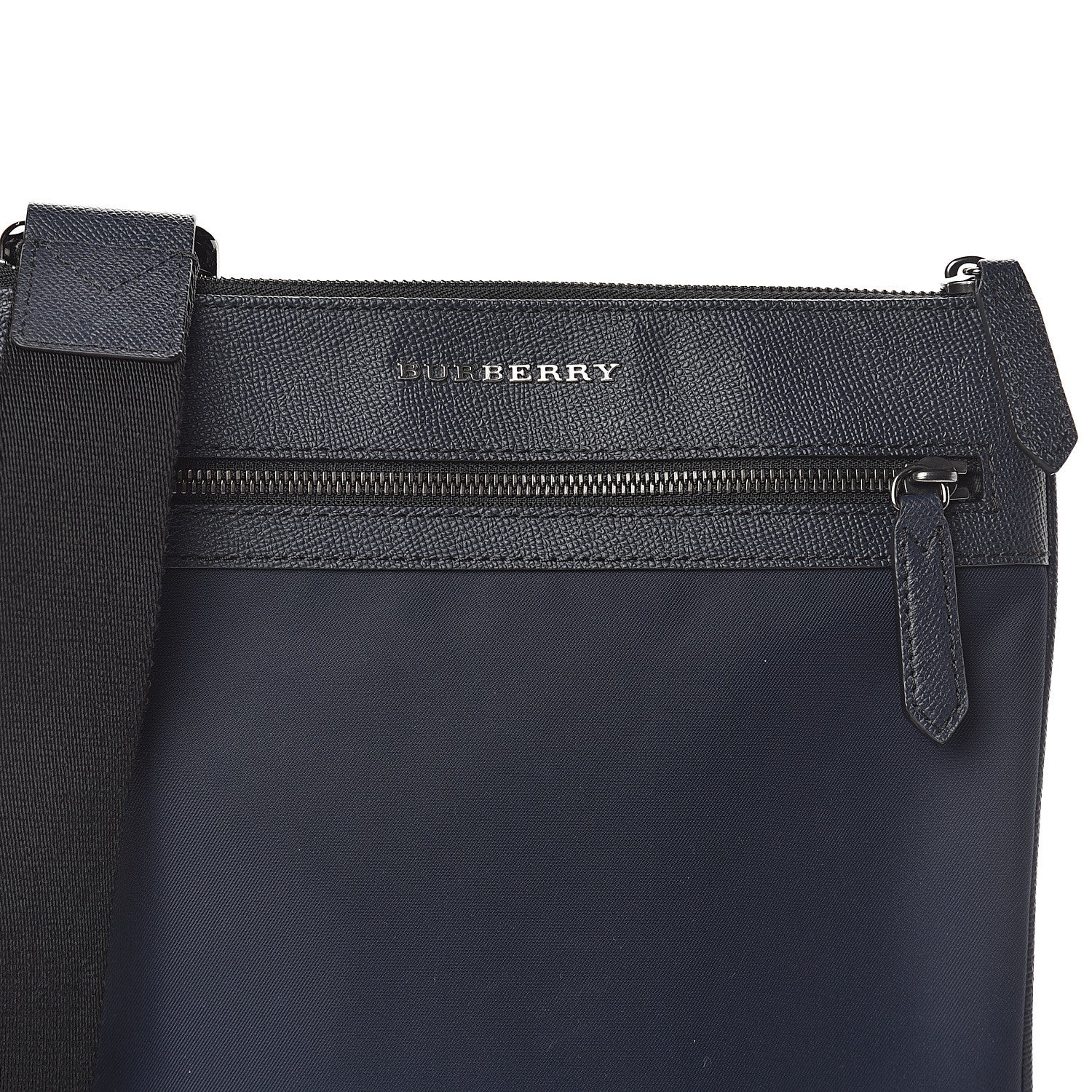 Burberry Grainy Calfskin Nylon Crossbody Bag Navy 6 of 8