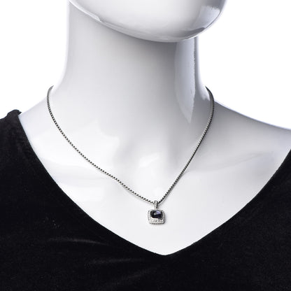 David Yurman Sterling Silver Diamond Black Orchid 7mm Petite Albion Necklace 2 of 8