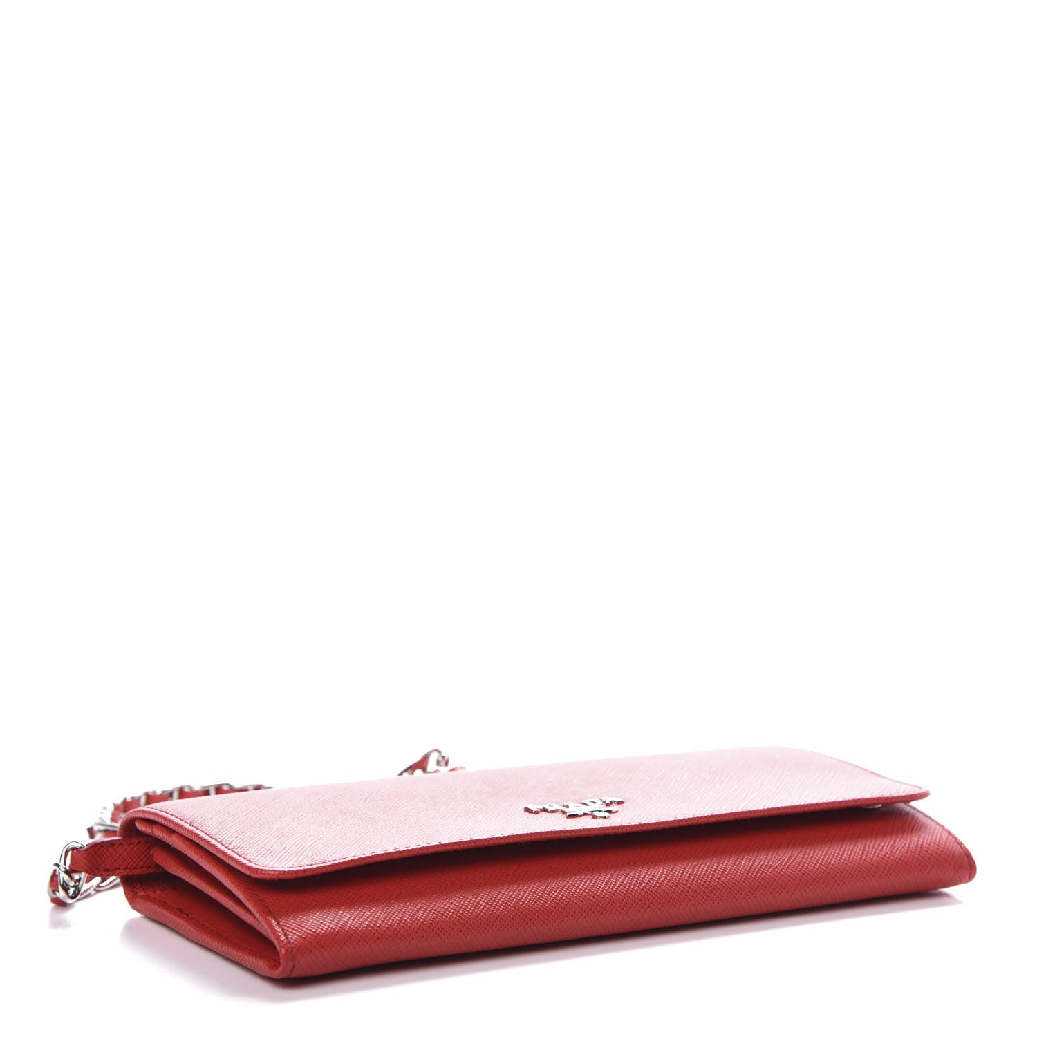 Prada Saffiano Metal Oro Chain Wallet Lacca 4 of 9