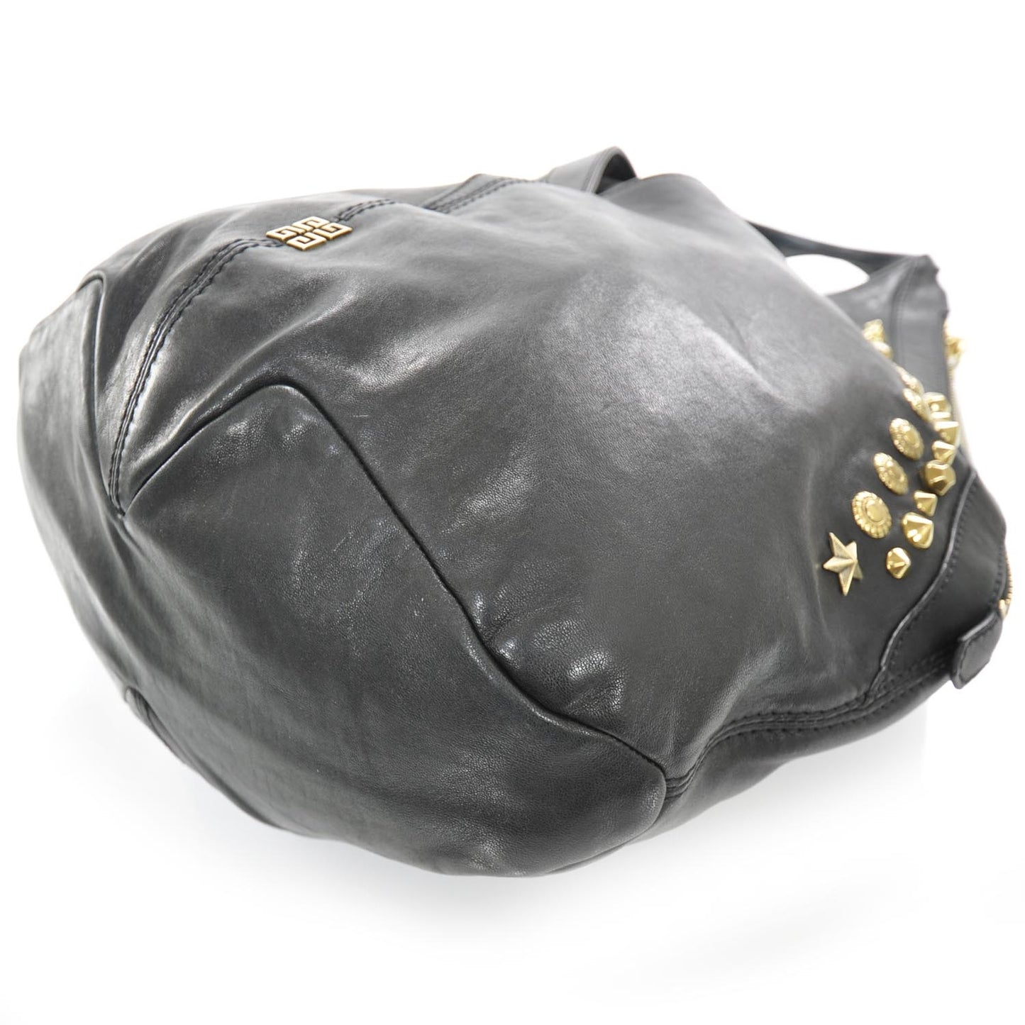 Lambskin Studded Tinhan Hobo Black