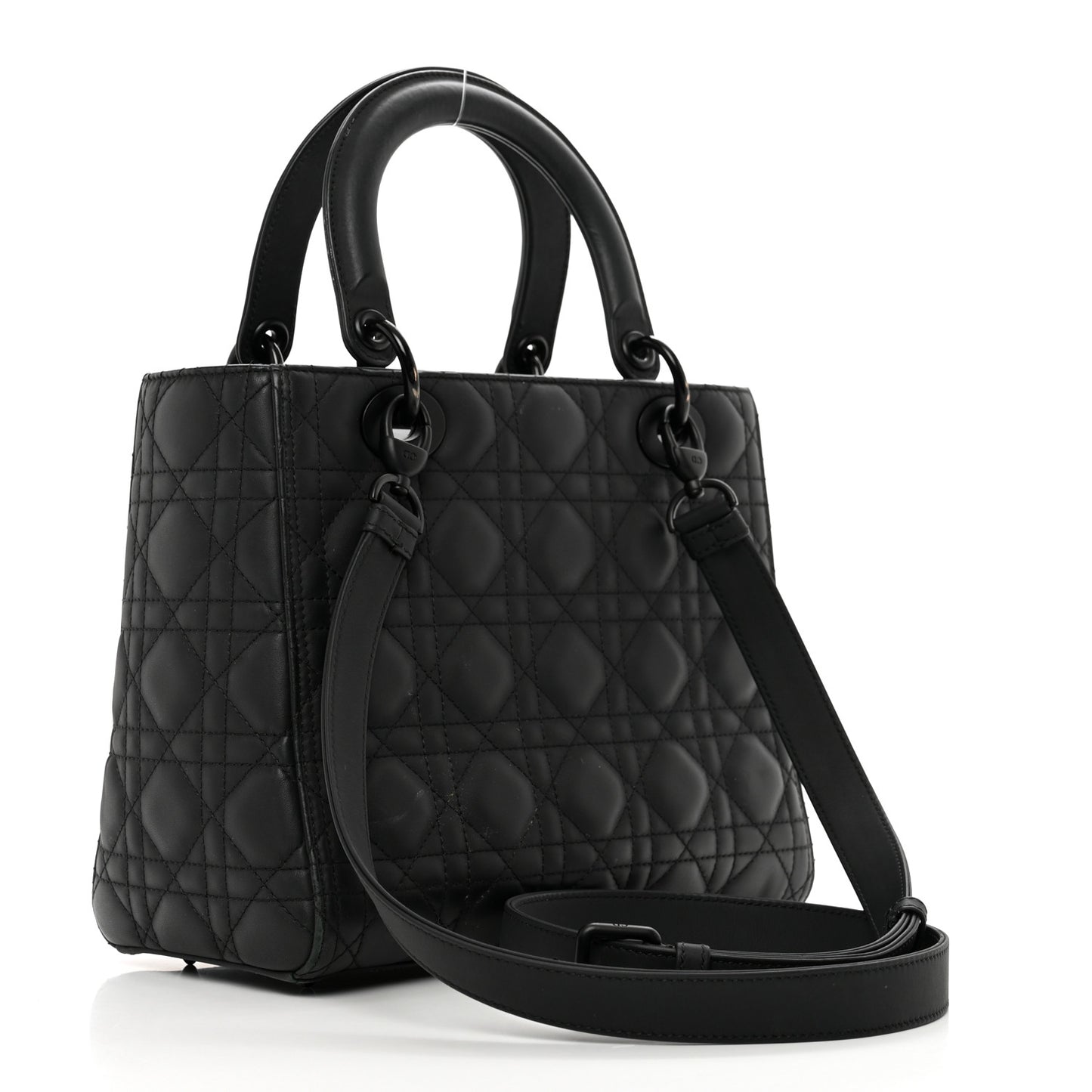 Ultra Matte Calfskin Cannage Medium Lady Dior Black