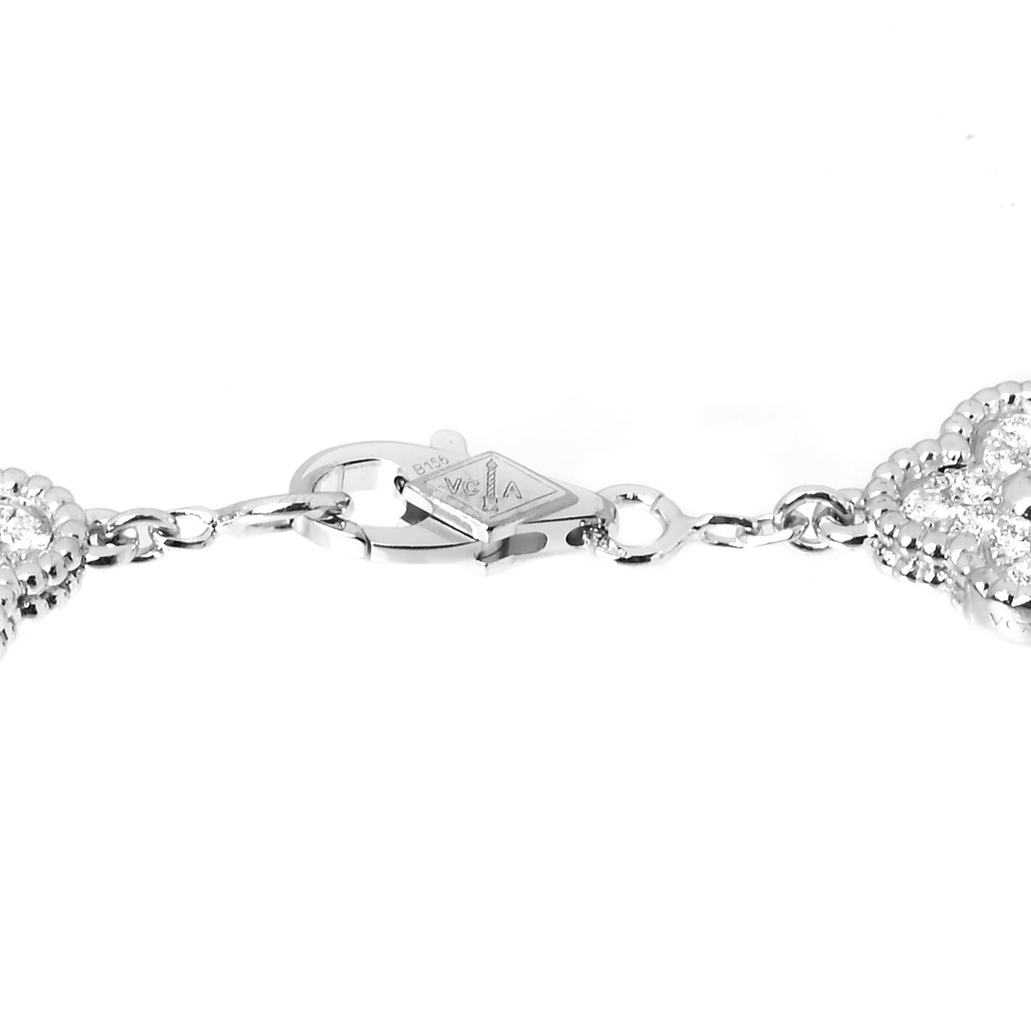 18K White Gold Diamond 6 Motifs Sweet Alhambra Bracelet