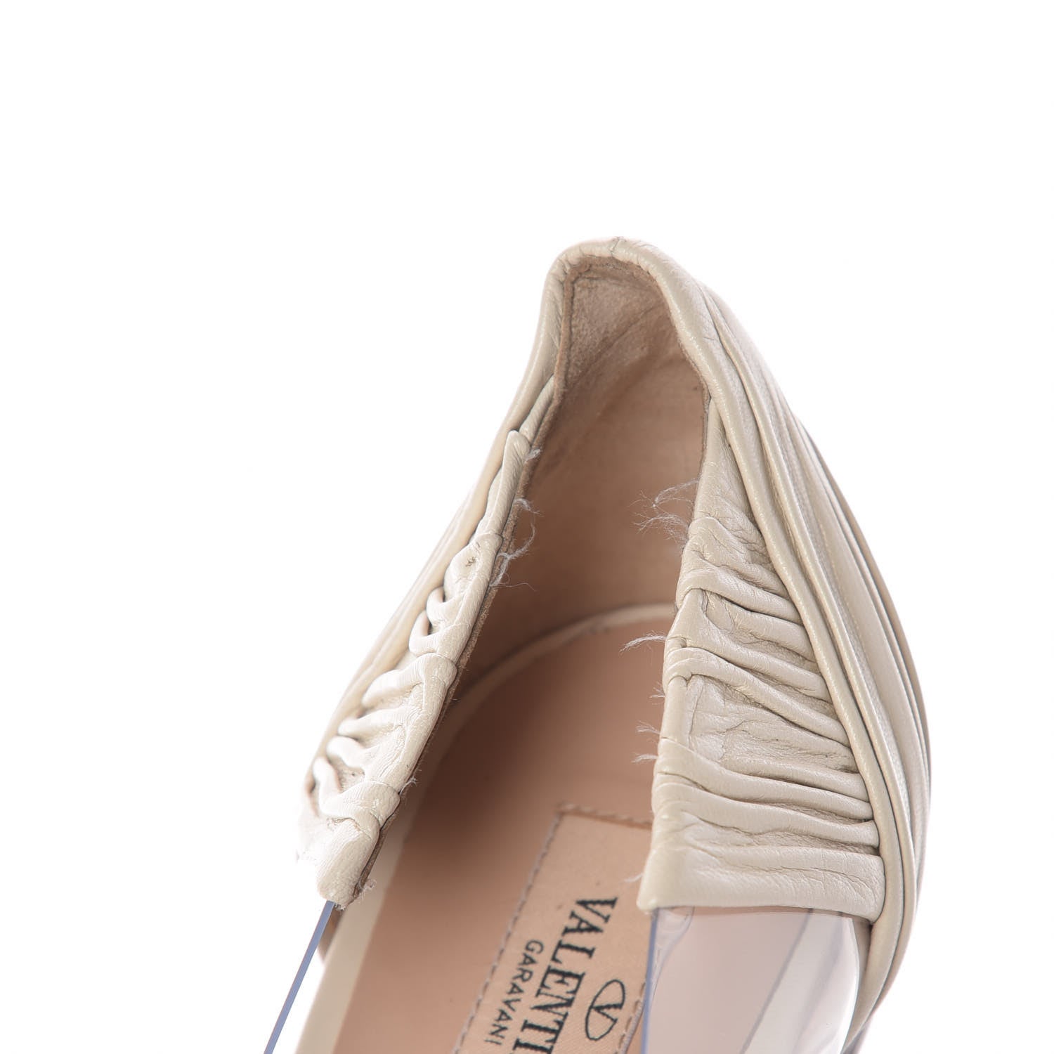 Valentino Garavani Ruched Lambskin B Drape Ballerina Flats 41 Nude 10 of 12