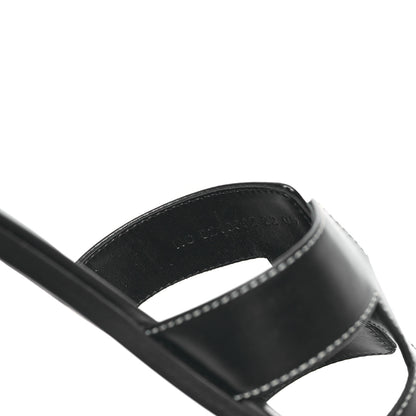 Hermes Box Calfskin Oran Sandals 40.5 Black 8 of 9