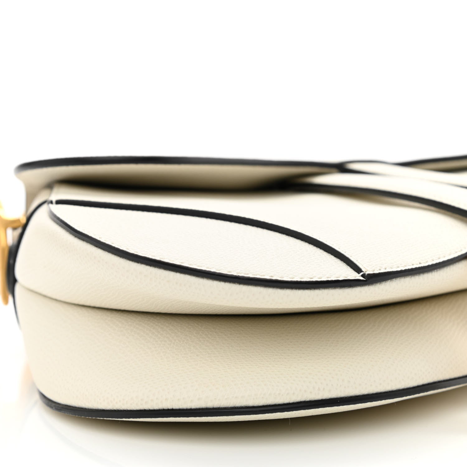 Christian Dior Grained Calfskin Saddle Bag White 9 of 11