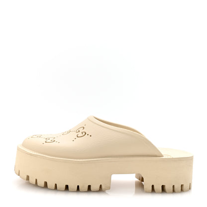 Gucci Rubber Monogram GG Go Through Platform Slide Clogs Mystic White 1 of 10