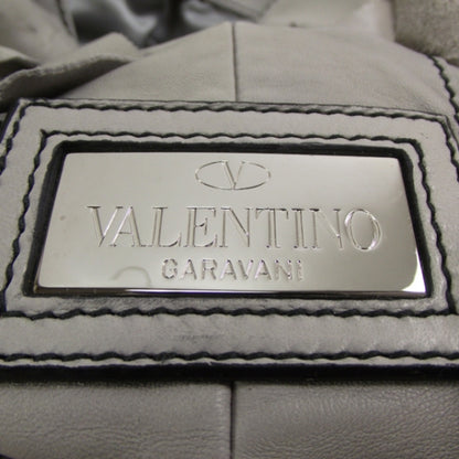 Valentino Garavani Leather Floral Tote Gray 10 of 10