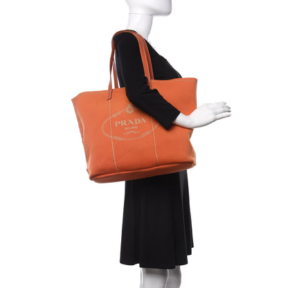 Prada Neoprene Logo Shopping Tote Orange 2 of 11