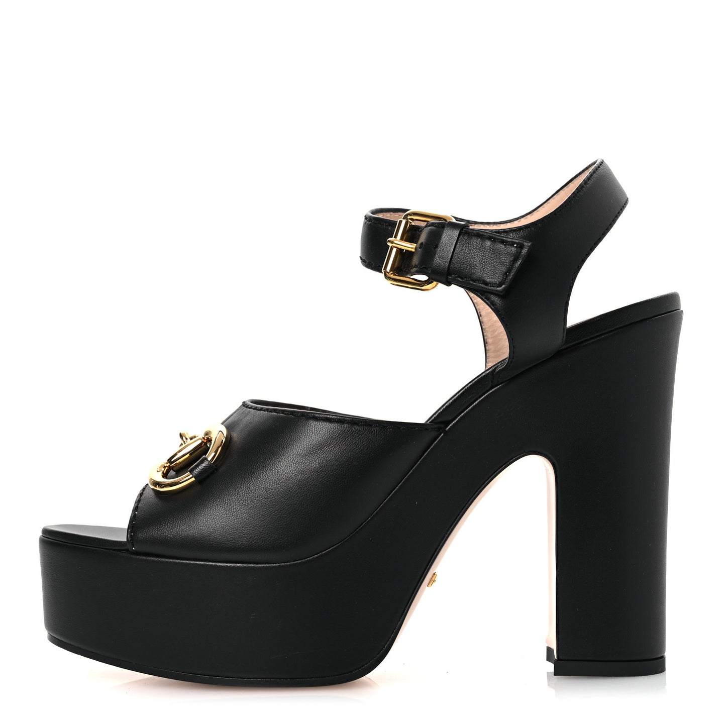 Nappa Charlotte Horsebit 40/135mm Platform Sandals 40 Black