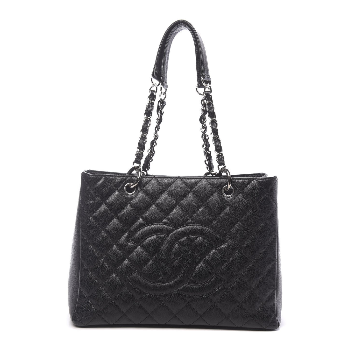 Caviar Quilted Grand Shopping Tote GST Black