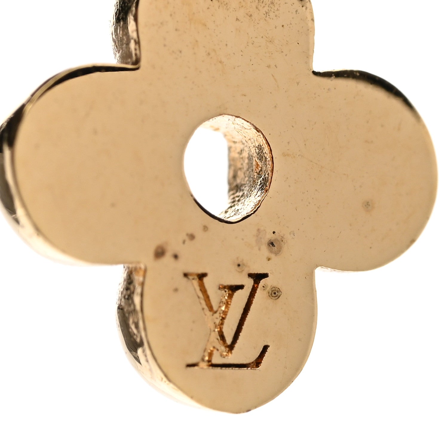 Louis Vuitton Brass Blooming Earrings Gold 4 of 4