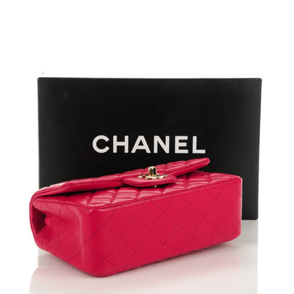 Chanel Lambskin Quilted Mini Rectangular Flap Red 4 of 8
